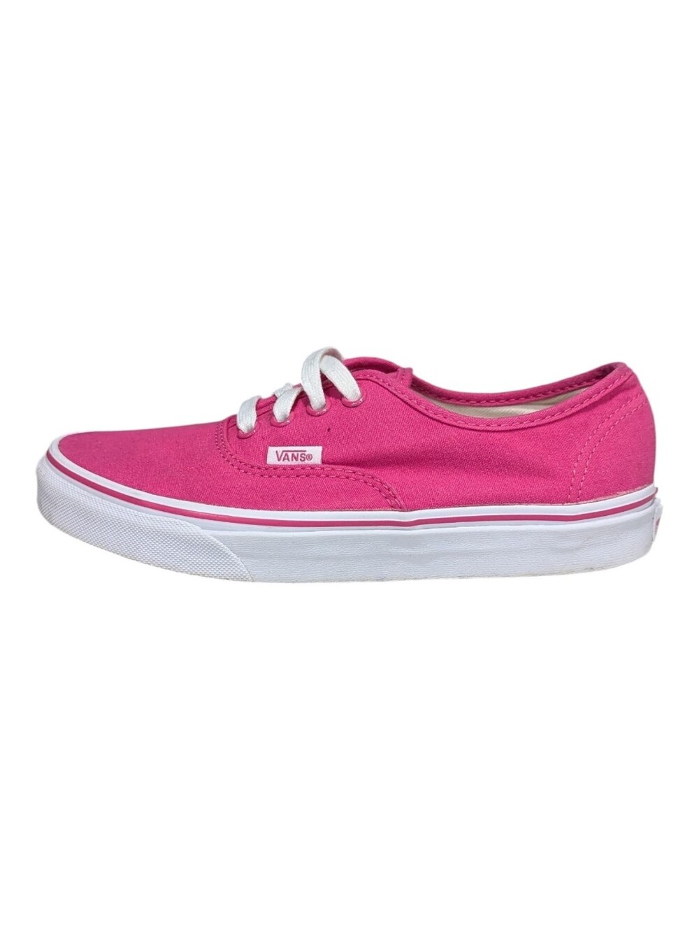 Vans Bright Pink Authentic Skater Shoes Casual Sneaker Lace Up Women's Ladies 7